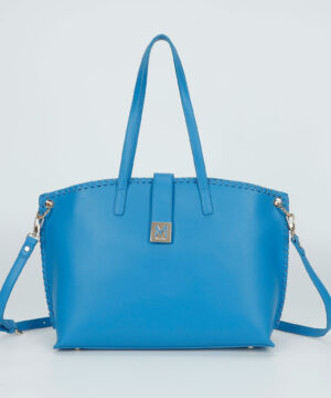 MIMÌ MUÀ Firenze M8-H201181 Shopping bag blu bordi intrecciati
