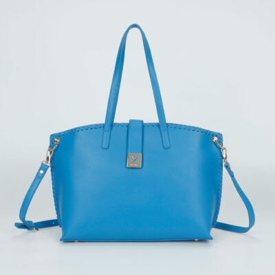 MIMÌ MUÀ Firenze M8-H201181 Shopping bag blu bordi intrecciati