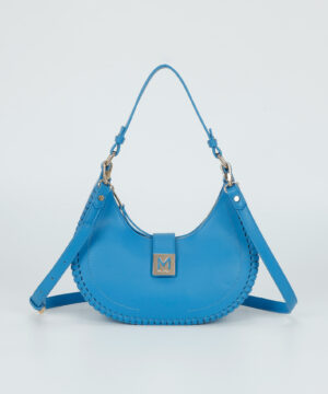 MIMÌ MUÀ Firenze M8-H201183 Borsa hobo blu bordi intrecciati