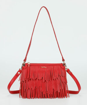 MIMÌ MUÀ Firenze M8-H201191 Borsa a tracolla rosso con frange