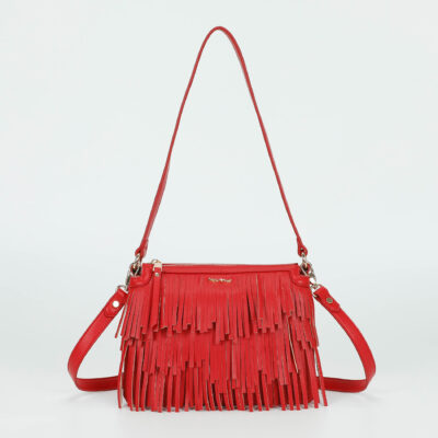MIMÌ MUÀ Firenze M8-H201191 Borsa a tracolla rosso con frange