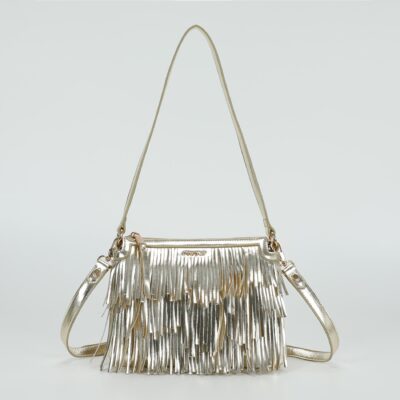MIMÌ MUÀ Firenze M8-H201191 Borsa a tracolla oro con frange