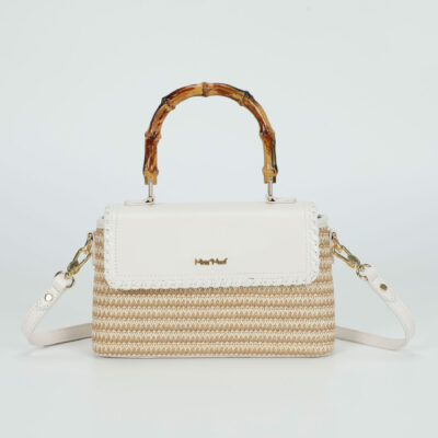 MIMÌ MUÀ Firenze M8-J201121 Borsa a tracolla bianco in paglia
