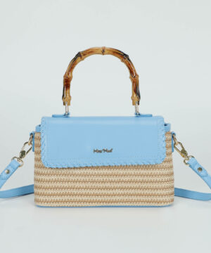MIMÌ MUÀ Firenze M8-J201121 Borsa a tracolla azzurro in paglia