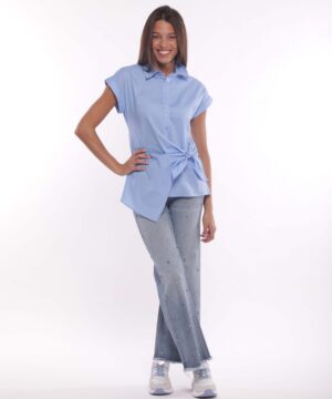 MIMÌ MUÀ Firenze ZDAM-2782 Jeans cropped blu con rivetto