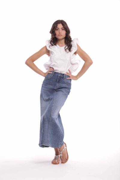 MIMÌ MUÀ Firenze ZDAM-5281 Gonna longuette di jeans blu