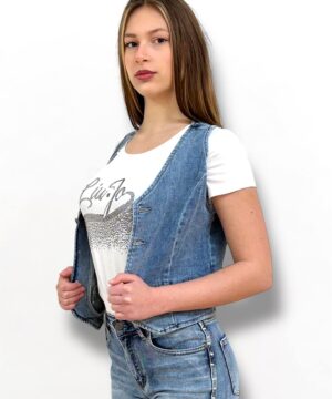 MIMÌ MUÀ Firenze ZDAM-6554 Gilet di jeans blu