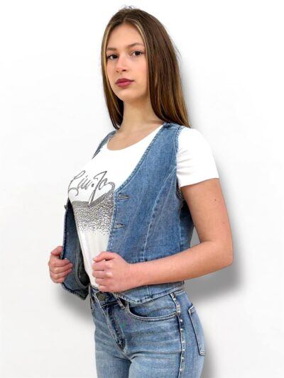 MIMÌ MUÀ Firenze ZDAM-6554 Gilet di jeans blu