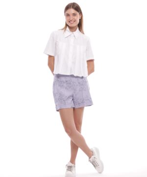 MIMÌ MUÀ Firenze ESAM-2725 Short con fiore ricamato