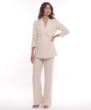 MIMÌ MUÀ Firenze ESAM-2727 Pantalone palazzo fiammato burro