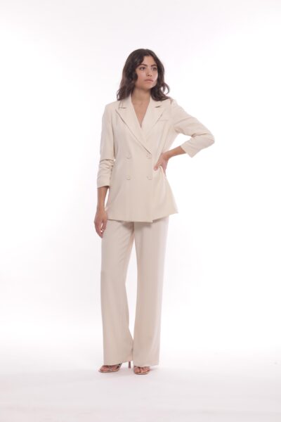 MIMÌ MUÀ Firenze ESAM-2727 Pantalone palazzo fiammato burro
