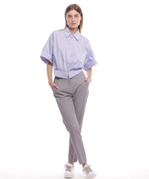 MIMÌ MUÀ Firenze ESAM-2730 Pantalone sigaretta grigio mano fredda