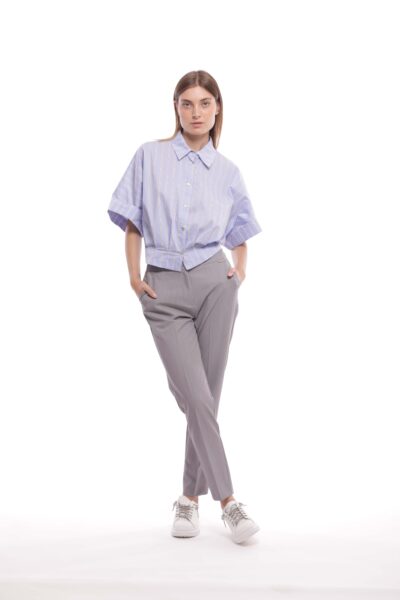 MIMÌ MUÀ Firenze ESAM-2730 Pantalone sigaretta grigio mano fredda