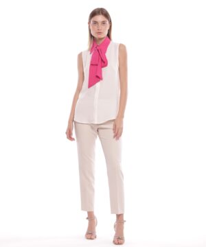 MIMÌ MUÀ Firenze ESAM-2732 Pantalone sigaretta tecnico burro