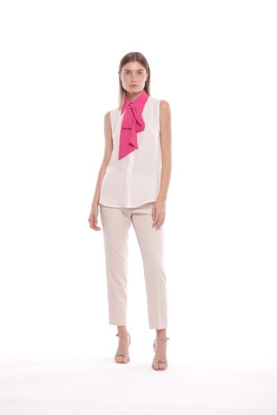 MIMÌ MUÀ Firenze ESAM-2732 Pantalone sigaretta tecnico burro