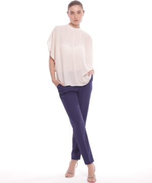 MIMÌ MUÀ Firenze ESAM-2733 Pantalone sigaretta tecnico blu