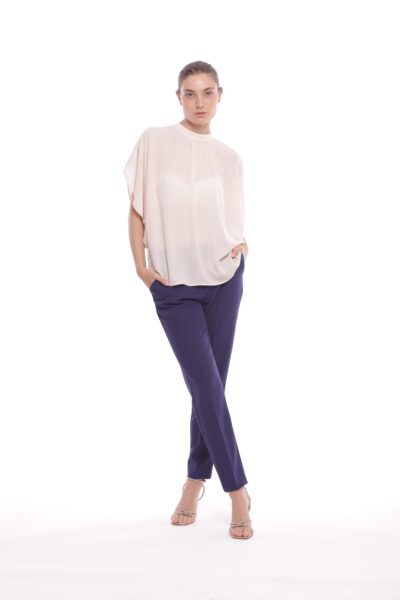 MIMÌ MUÀ Firenze ESAM-2733 Pantalone sigaretta tecnico blu