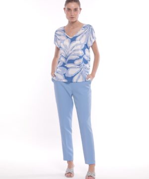 MIMÌ MUÀ Firenze ESAM-2733 Pantalone sigaretta tecnico celeste