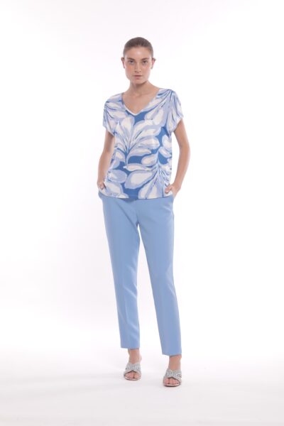 MIMÌ MUÀ Firenze ESAM-2733 Pantalone sigaretta tecnico celeste