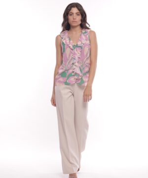 MIMÌ MUÀ Firenze ESAM-2736 Pantalone palazzo tecnico burro