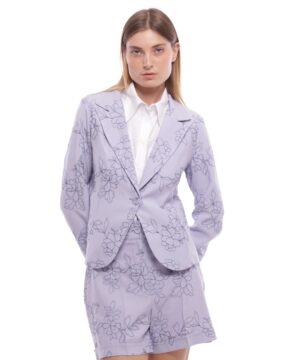 MIMÌ MUÀ Firenze ESAM-6514 Giacca corta con fiore ricamato
