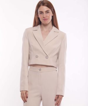 MIMÌ MUÀ Firenze ESAM-6522 Giacca cropped tecnico burro