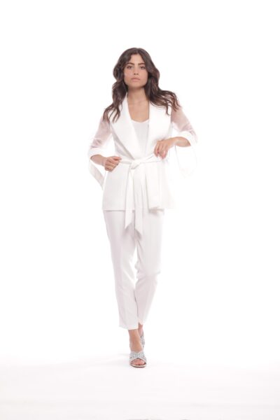 MIMÌ MUÀ Firenze FFAM-2741 Pantalone a sigaretta tecnico bianco
