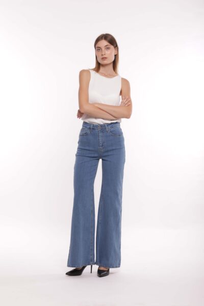 MIMÌ MUÀ Firenze MM4E-2005 Jeans a palazzo blu medio