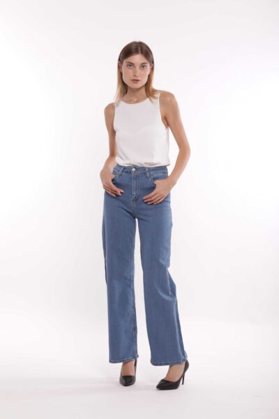 MIMÌ MUÀ Firenze MM4E-2008 Jeans wide leg blu medio