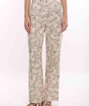 MIMÌ MUÀ Firenze MRAM-2760 Pantalone palazzo toile de jouy verde