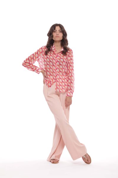 MIMÌ MUÀ Firenze MRAM-2765 Pantalone palazzo cady cipria