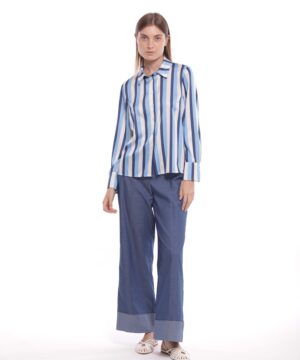 MIMÌ MUÀ Firenze MRAM-2770 Pantalone palazzo in chambray