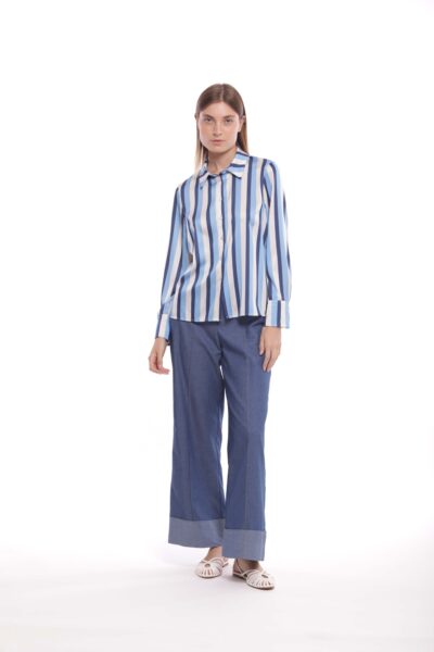 MIMÌ MUÀ Firenze MRAM-2770 Pantalone palazzo in chambray