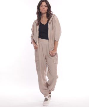 MIMÌ MUÀ Firenze MRAM-2775 Pantalone cargo beige con borchie