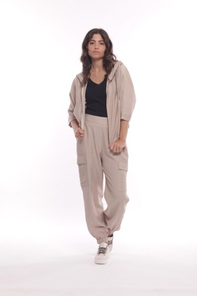 MIMÌ MUÀ Firenze MRAM-2775 Pantalone cargo beige con borchie
