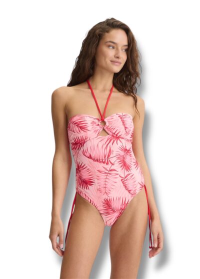 LIU JO VA5136J6448M9150 Costume intero a fascia rosa fantasia