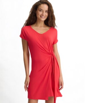 LIU JO VA5037JS360 Abito corto ecosostenibile in jersey rosso