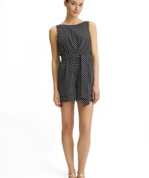 LIU JO VA5083TS947 Tuta corta ecosostenibile nero righe