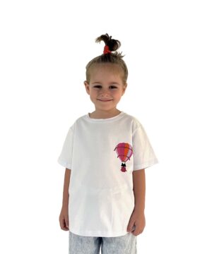 MIMÌ MUÀ Firenze SFAM-1760 T-shirt bianco mongolfiera bambina