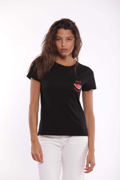 MIMÌ MUÀ Firenze SFAM-1765 T-shirt nero "Summer Feeling"