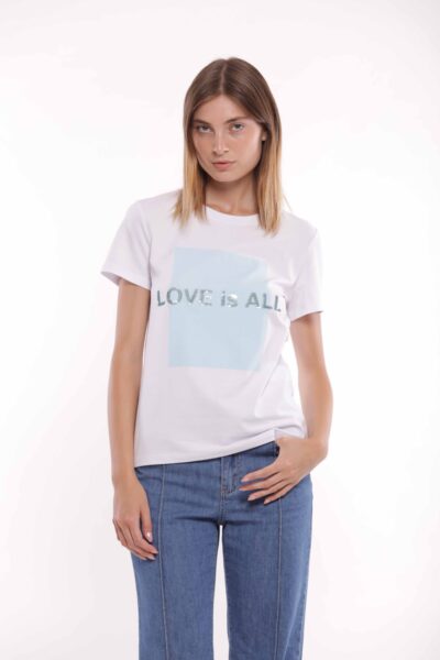 MIMÌ MUÀ Firenze SFAM-1770 T-shirt bianco "Love is All"