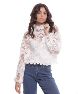 MIMÌ MUÀ Firenze SFAM-1788 Blusa ricamata bianco