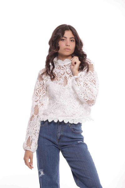 MIMÌ MUÀ Firenze SFAM-1788 Blusa ricamata bianco