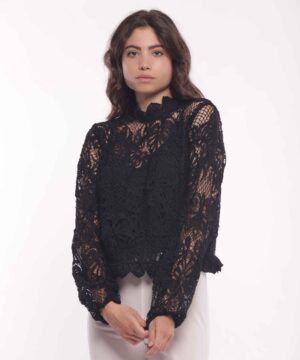 MIMÌ MUÀ Firenze SFAM-1788 Blusa ricamata nero
