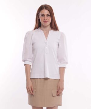 MIMÌ MUÀ Firenze SFAM-1793 T-shirt bianco a costine