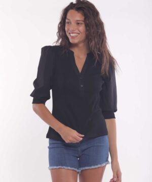MIMÌ MUÀ Firenze SFAM-1793 T-shirt nero a costine