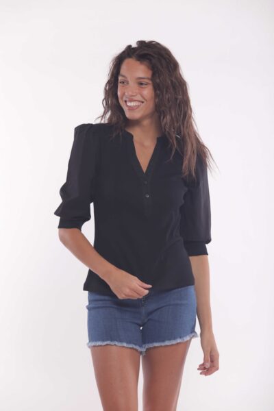 MIMÌ MUÀ Firenze SFAM-1793 T-shirt nero a costine