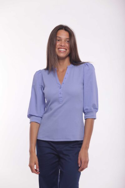 MIMÌ MUÀ Firenze SFAM-1793 T-shirt celeste a costine