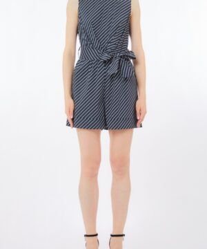 LIU JO VA5083TS947 Tuta corta ecosostenibile nero righe