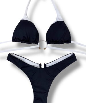 LIU JO VA5087J6447 Bikini triangolo e slip nero bianco